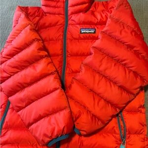 Patagonia kids red quilted puffer jacket